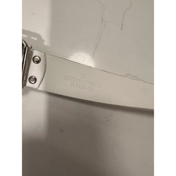 Vintage Gothic Y2K Emo Rivet Faux Leather White and silver Belt - Picture 3 of 11